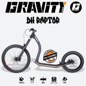Trottinette de descente Gravity DH Raptor - Le top de la Trottinette de descente - Avec ou sans chiens - vue de profil