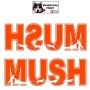 Autocollant lettrage MUSH avec attelage chiens de traineau - Stickers voiture - chiens de sport - orange