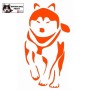 Autocollant chien husky en mouvement - Vue de face - Stickers voiture - chiens de sport et de traineau - orange