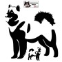 Autocollant chien malamute debout - Vue de profil - Stickers voiture - chiens de sport et de traineau - noir