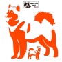 Autocollant chien malamute debout - Vue de profil - Stickers voiture - chiens de sport et de traineau - orange