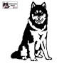 Autocollant chien malamute debout - Vue de face - Stickers voiture - chiens de sport et de traineau - noir