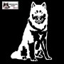 Autocollant chien malamute debout - Vue de face - Stickers voiture - chiens de sport et de traineau - blanc