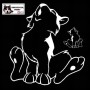 Autocollant chiot nordique hurlant à la lune  - Stickers voiture - chiens de traineau - blanc