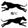 Autocollant chiens de traineau moderne - Vue de profil - alaskan husky, eurohound, greyster, ESD - sticker voiture - noir