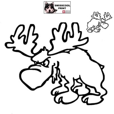 Autocollant d'n moose grincheux qui n’a pas le temps pour vos bêtises – parfait pour afficher votre humeur du jour ! - noir