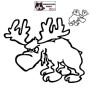 Autocollant d'n moose grincheux qui n’a pas le temps pour vos bêtises – parfait pour afficher votre humeur du jour ! - noir