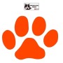 autocollant patte de chien - stickers voiture animaux - orange