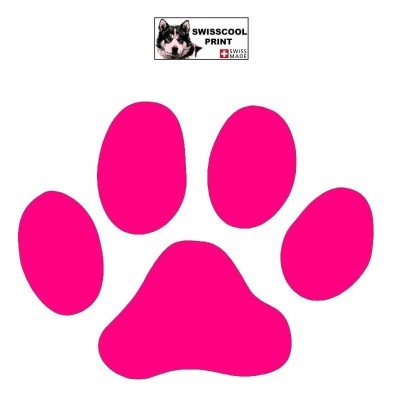 autocollant patte de chien - stickers voiture animaux - rose