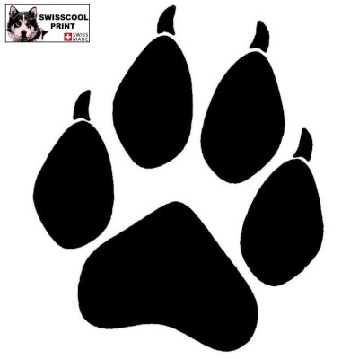 autocollant patte de loup - stickers voiture animaux - noir