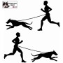 Homme pratiquant du canicross avec son chien - Autocollant Canicross - Stickers voiture - noir