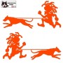 Homme pratiquant du canicross avec son chien - Rasta - Autocollant Canicross - Stickers voiture - orange