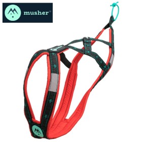 Harnais Anvik de Musher - Harnais de traction pour chien (x-back) - vue profil - rouge