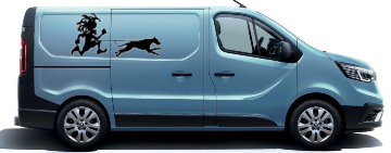 autocollant canicross - homme avec chien - rasta avec chien - autocollant voiture